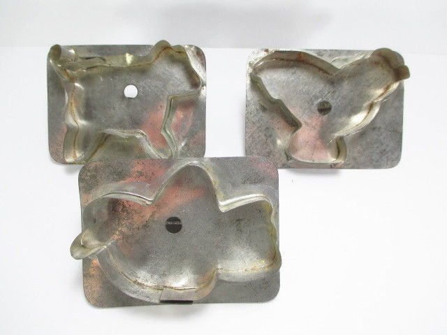 Three Vintage Soldered Tin Cookie Cutters