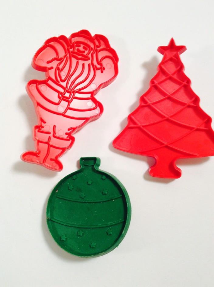 Vintage Cookie Cutters,Christmas Cookie Cutters,Santa,Ornament,Christmas Tree