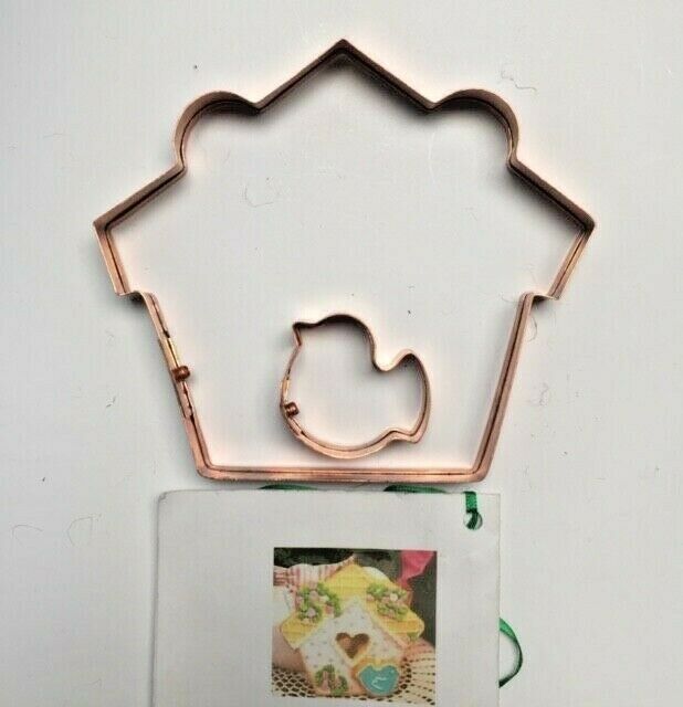Birdhouse and Bird 2 Piece Copper Cookie Cutters Sweet Annie's Reitred NWT