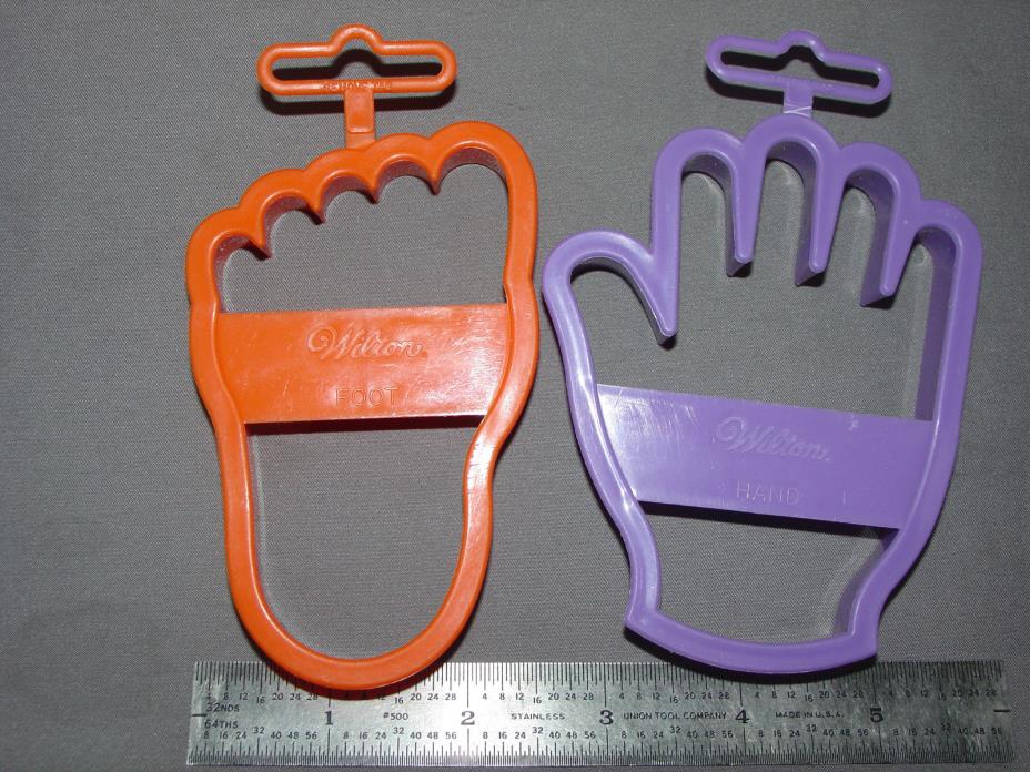 Vintage Wilton Plastic HAND & FOOT  Cookie Cutters-