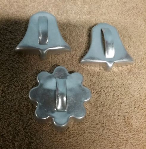 3 vintage aluminum cookie cutters