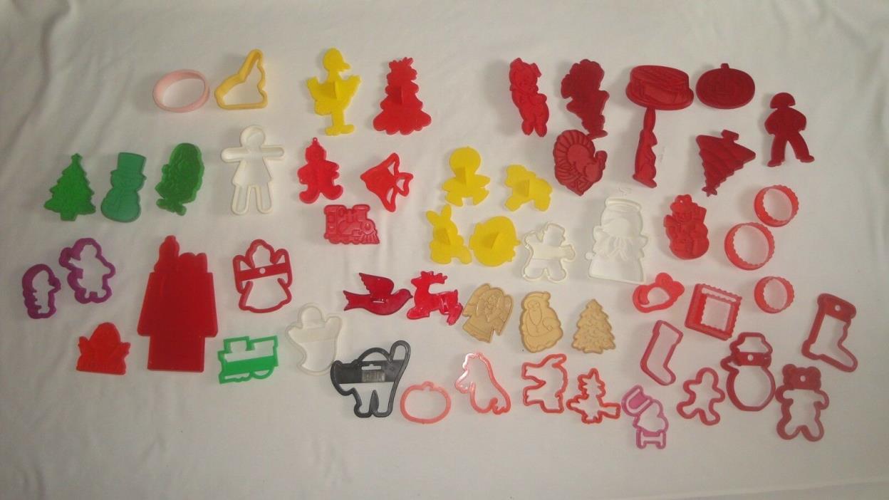 Huge 50+ Lot Plastic Cookie Cutters All Occasions Snoopy Big Bird Grimace Tupp