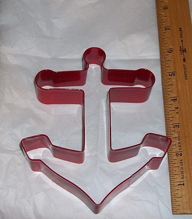 NWOT Large Loose Red Metal ANCHOR Shape Cookie Treat Cutter Crafts 5.5