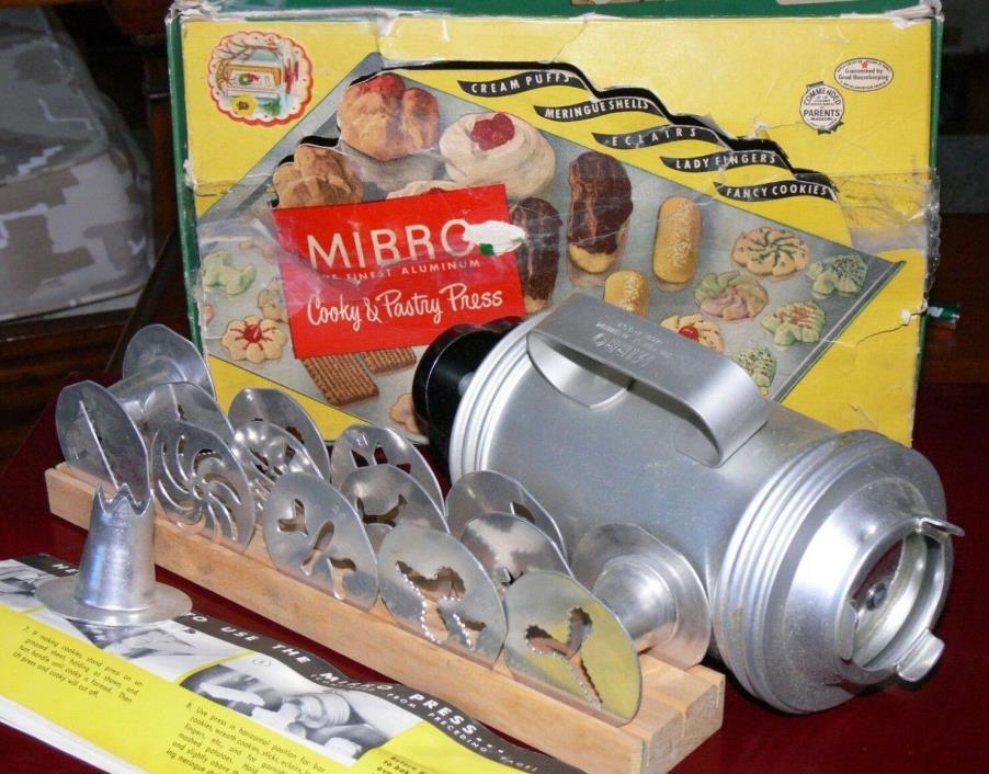 Vintage MIRRO COOKY-PASTRY PRESS 358AM COMPLETE ~ Christmas & Fancy Cookies