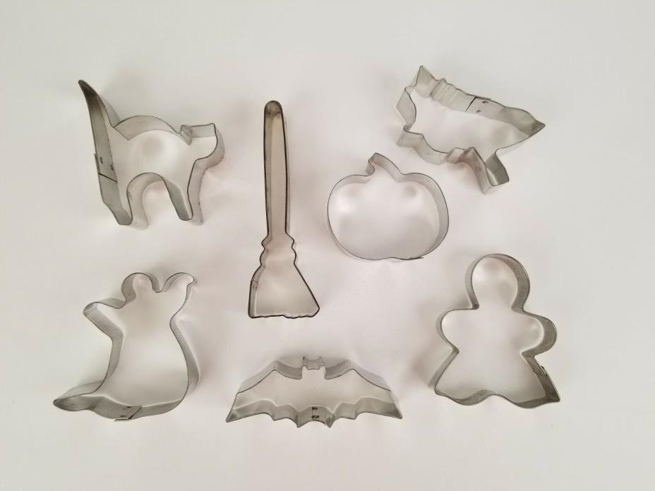 Set of 7 Vintage Halloween Fall Themed Metal Cookie Cutters