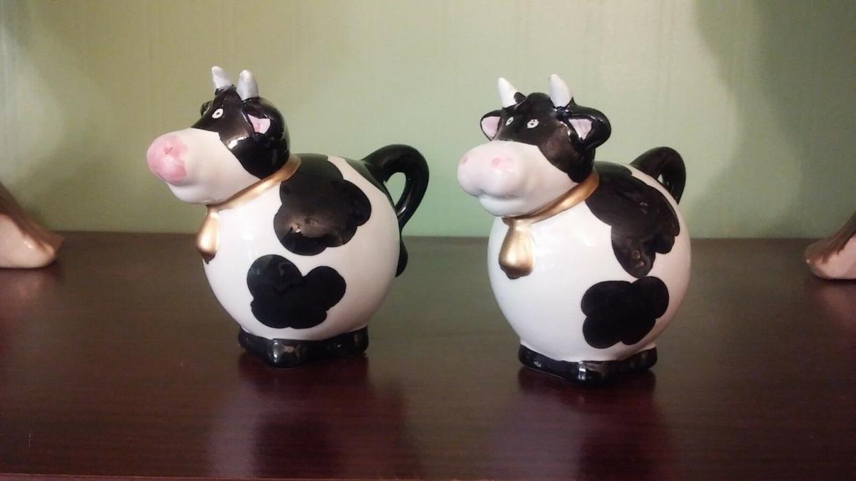 Black and White Cow Salt & Pepper Shakers
