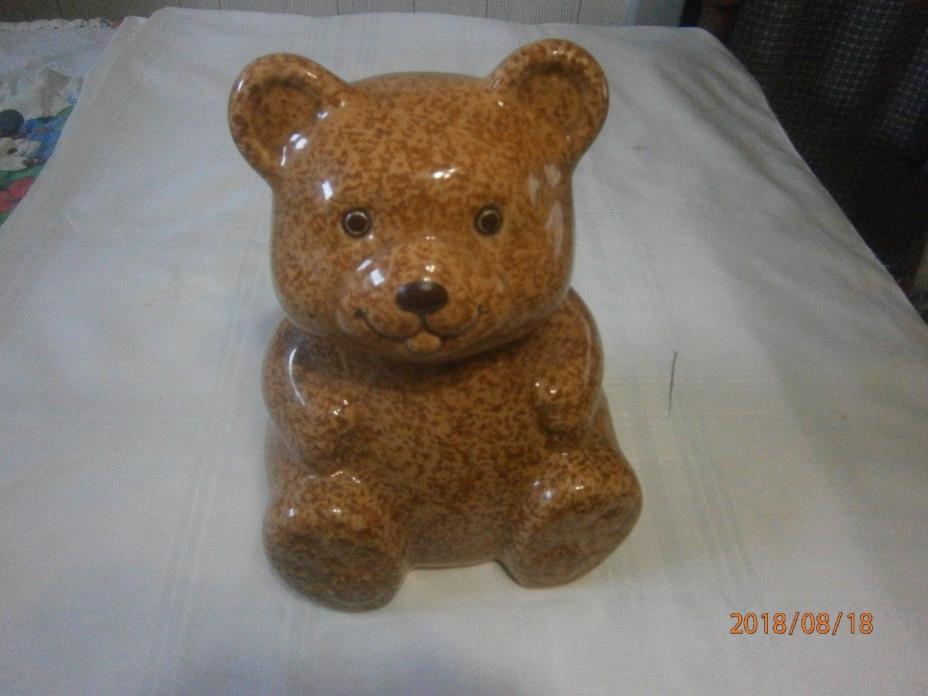 TEDDY BEAR COOKIE JAR BY AVON - 10-1/2