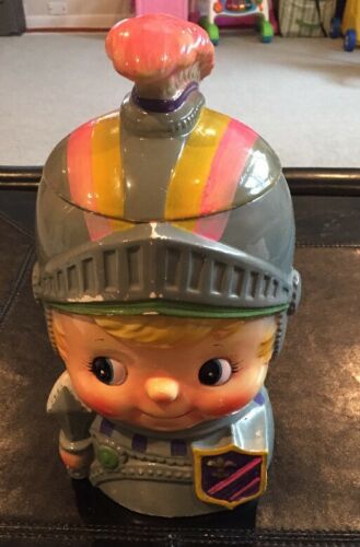 Vintage Boy Midevil Knight Cookie Jar, VINTAGE RARE!! made In Japan