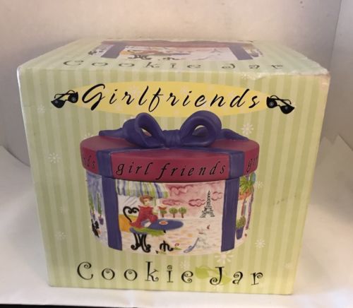 Jennifer Brinley ''Girl Friends'' Hat Box Cookie Jar New m177 Certified Intl