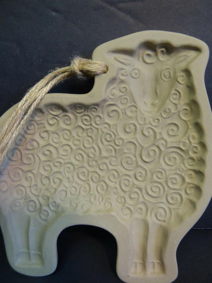 Vintage Brown Bag Cookie Art - Stoneware Mold -1983 Woolly Lamp Sheep