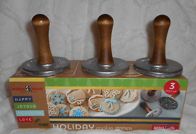 NORDIC WARE CHRISTMAS HOLIDAY COOKIE STAMPS (3) WREATH SNOWFLAKE GIFT TAG NEW
