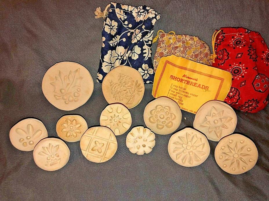 Vintage Maraner's of Medford ~ Ceramic Handcrafted Lot of Cookie Stamps Molds