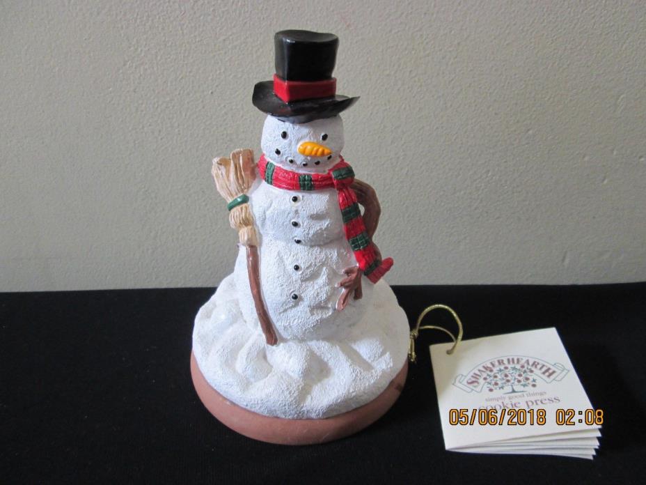 Shaker Hearth Cookie Press Snowman Snowflake Rowoco Tag '97- original plastic
