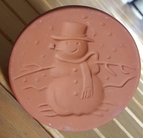Winter Holiday Happy Snowman With Hat Scarf And Pipe Heavy Cookie Stamp