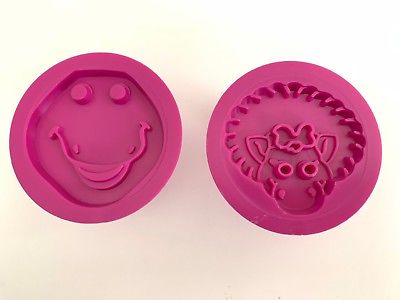 Lot of 2 Barney the Dinosaur & Baby Bop Wilton Cookie Stamps or Play Doh Toys