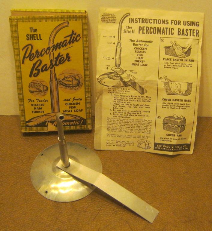 1949 THE SHELL Percomatic Baster ALUMINUM with Box & Instructions VERY RARE!!