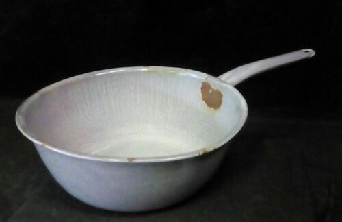 Antique Vintage Primitive Kitchen Enamelware Porcelain Pot Pan