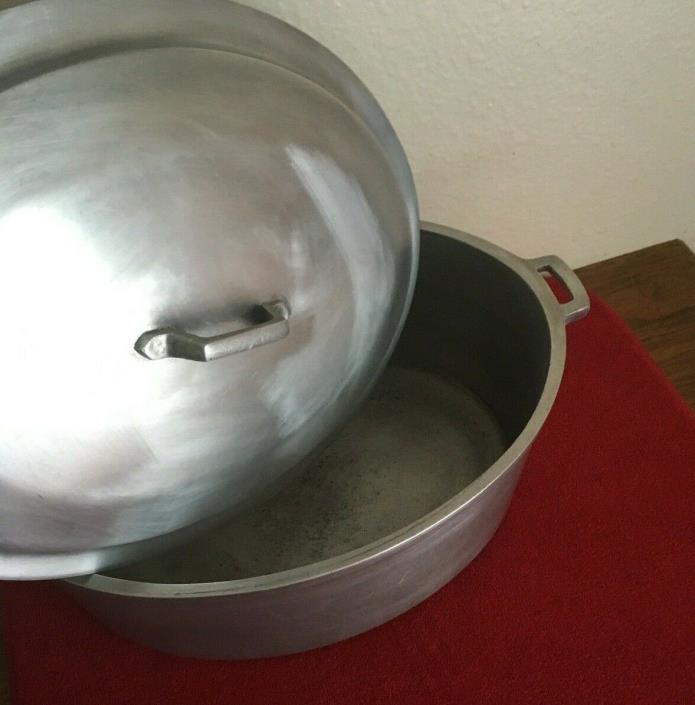 “MIRACLE MAID COOKWARE” Large ROASTER Aluminum Oval 6 qt  Lid {Vintage 14