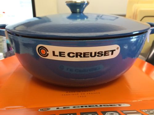 Le Creuset Signature Cast Iron Marseille BLUE #24 Dutch Oven 4.5 Qt FREE SHIP