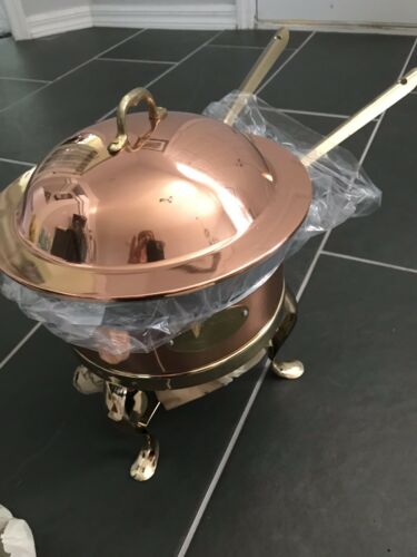Vintage Ernest Sohn Creations Copper And Brass Chafing Dish New