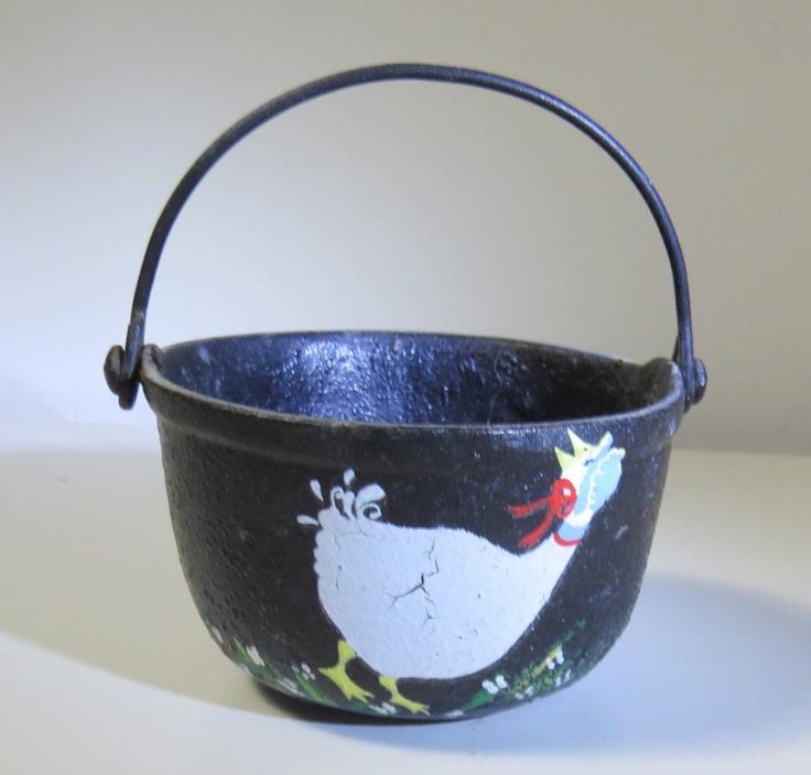Cast Iron Melting Pot w/ Mother Goose Painting - Small