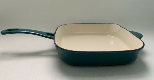 Technique Enamel Cast Iron Square Skillet Pan Aquamarine