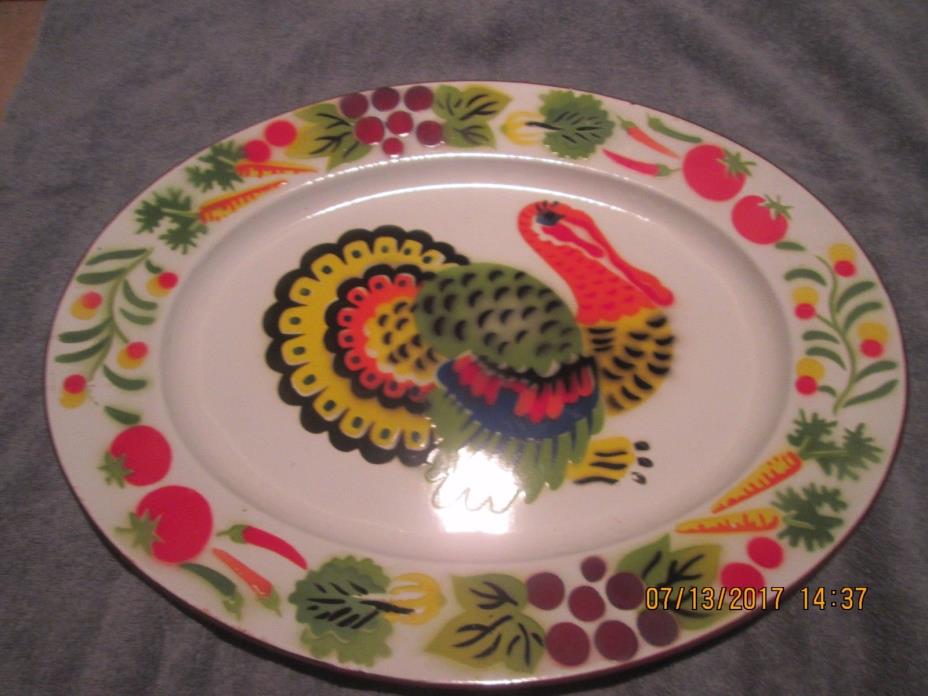 Vintage Enamel Turkey Platter