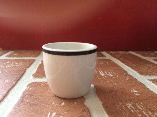 Vintage Russell Food Vitrified Bucket Egg Cup with Blue Stripe