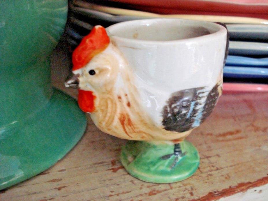 Vintage ROOSTER EGG CUP Chicken/Hen Breakfast Kitchen Table Hand Painted Japan