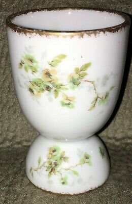 DOUBLE EGG CUP~HAVILAND LIMOGES FRANCE~WHITE FLOWERS~FROM MY COLLECTION