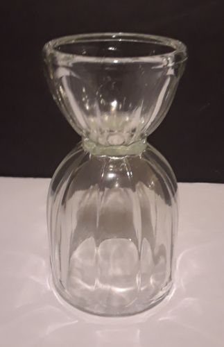 Depression Glass.Egg Cup Juice Glasses 4 oz Double Block Panel Clear Crystal