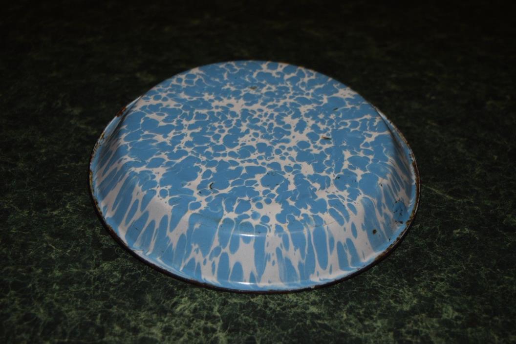 Vintage Blue Splatter Ware pie plate