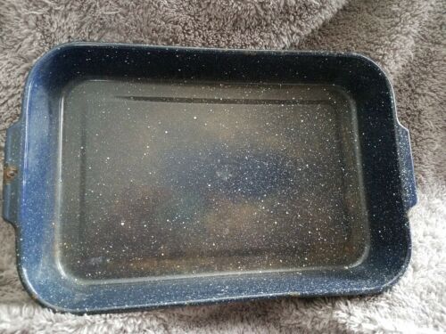 Blue Graniteware Lasagna Pan Some Wear Vintage