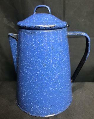 Blue Speckled Graniteware Coffee Pot