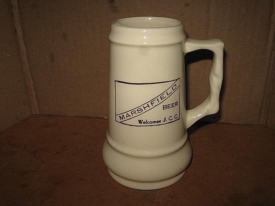 Vintage 1959 MARSHFIELD BEER Pottery STEIN Mug US Junior C. of C.