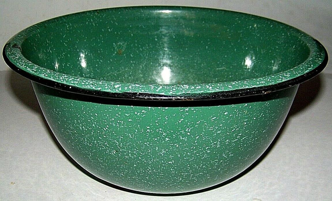Vintage Enamelware 4-1/2 quart Mixing Bowl 11