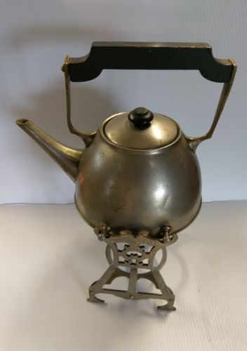 ANTIQUE MANNING BOWMAN TILTING COFFEE ~ TEA POT WITH STAND