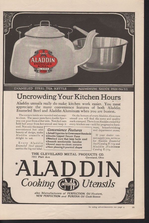 1920 ALADDIN COOKING UTENSIL ALUMINUM SAUCE PAN KETTLE 10811