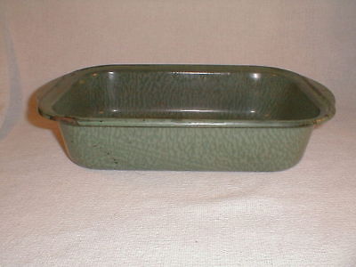 baking pan granite ware enamel green mottled cookware