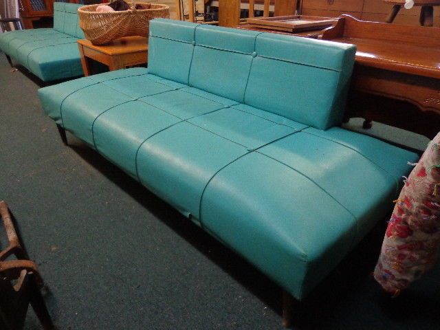 SAVE $ 4 DELIV. Antique 1940s Mid-Century Retro Settee Daybed Sofa All original