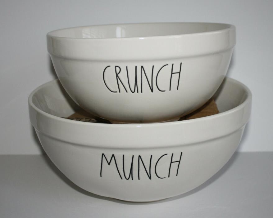 NWT NEW Rae Dunn LL CRUNCH & MUNCH Mixing Bowl SET Winter 2019