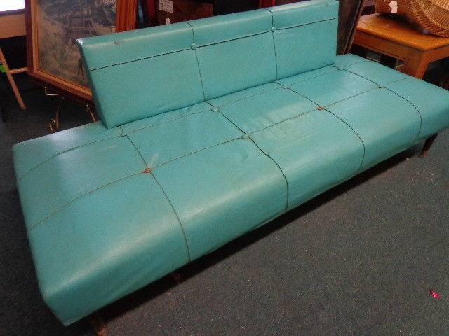 DEL.AVAIL Antique 1940s Mid-Century Modern Retro Settee Daybed Sofa Couch #2