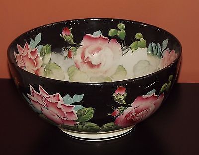 VINTAGE Shabby Large Bowl Roses Kitchen Collectible CRESCENT & SONS ENGLAND