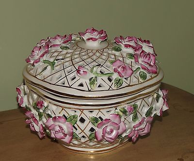 Formalities Bowl with Pink Roses Kitchen Collectible Baum Bros Beautiful