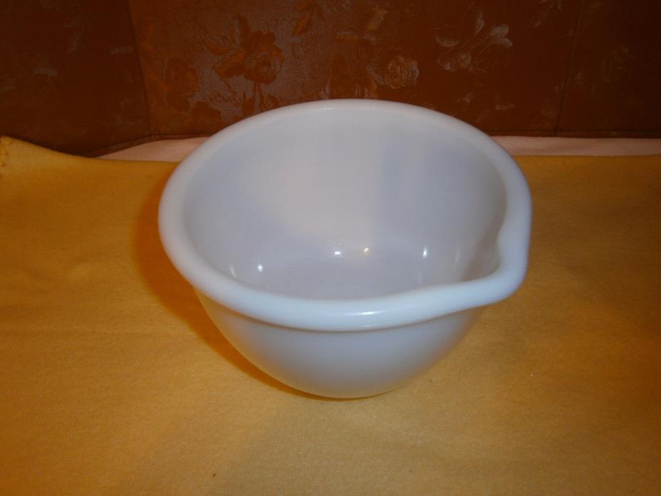 Vintage Milk Glass Mixing Bowl with Spout