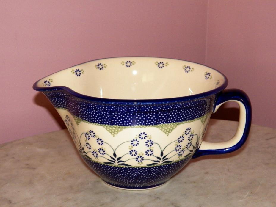 Polish Pottery Large Batter Bowl! UNIKAT Signature Exclusive Cyndia Pattern!