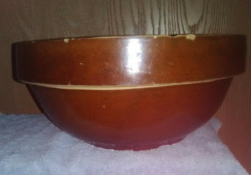 Bottom Marked Red Wing Stoneware Milk Pan or Shoulder Mixing Bowl.  Albany Slip