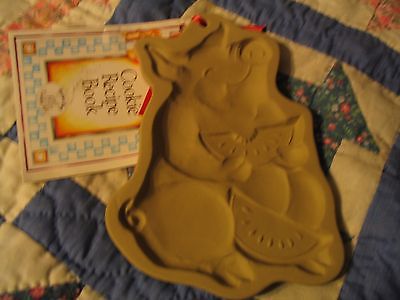 Brown Bag Cookie Mold PIG 1992 second w/recipe book L00K
