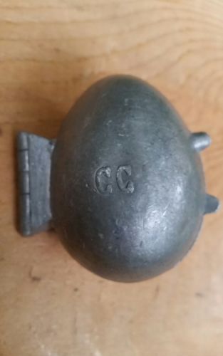 Antique Ice Cream Mold Egg Charles Cadot CC hinged pewter