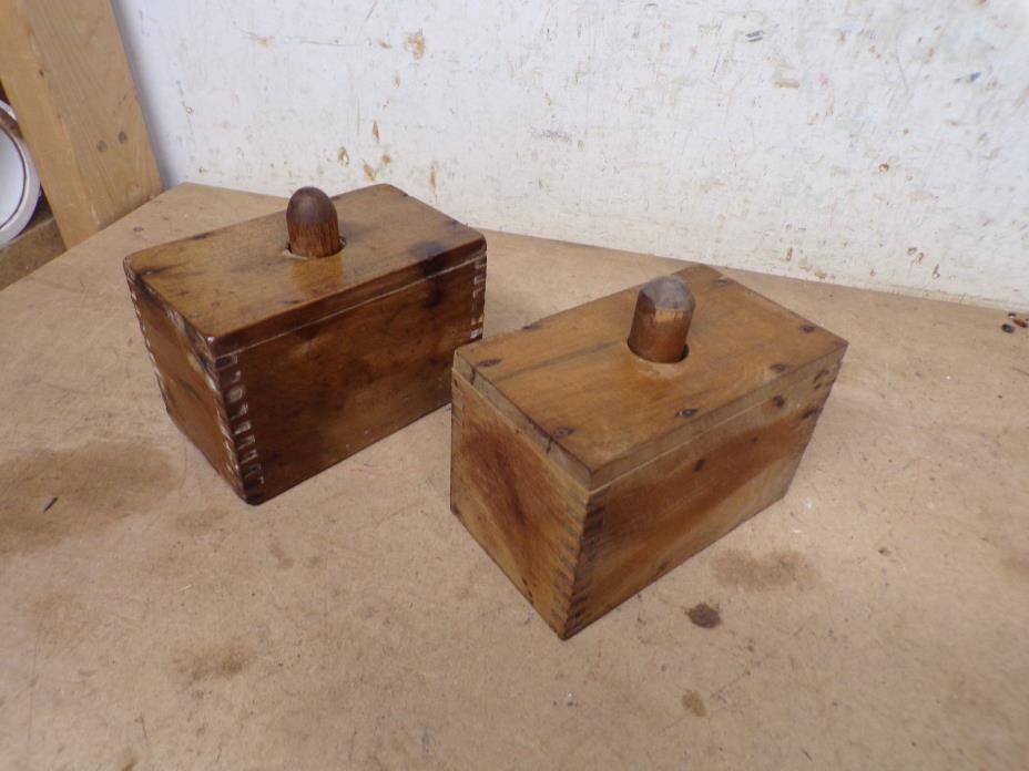 2 Old Wood Butter Molds